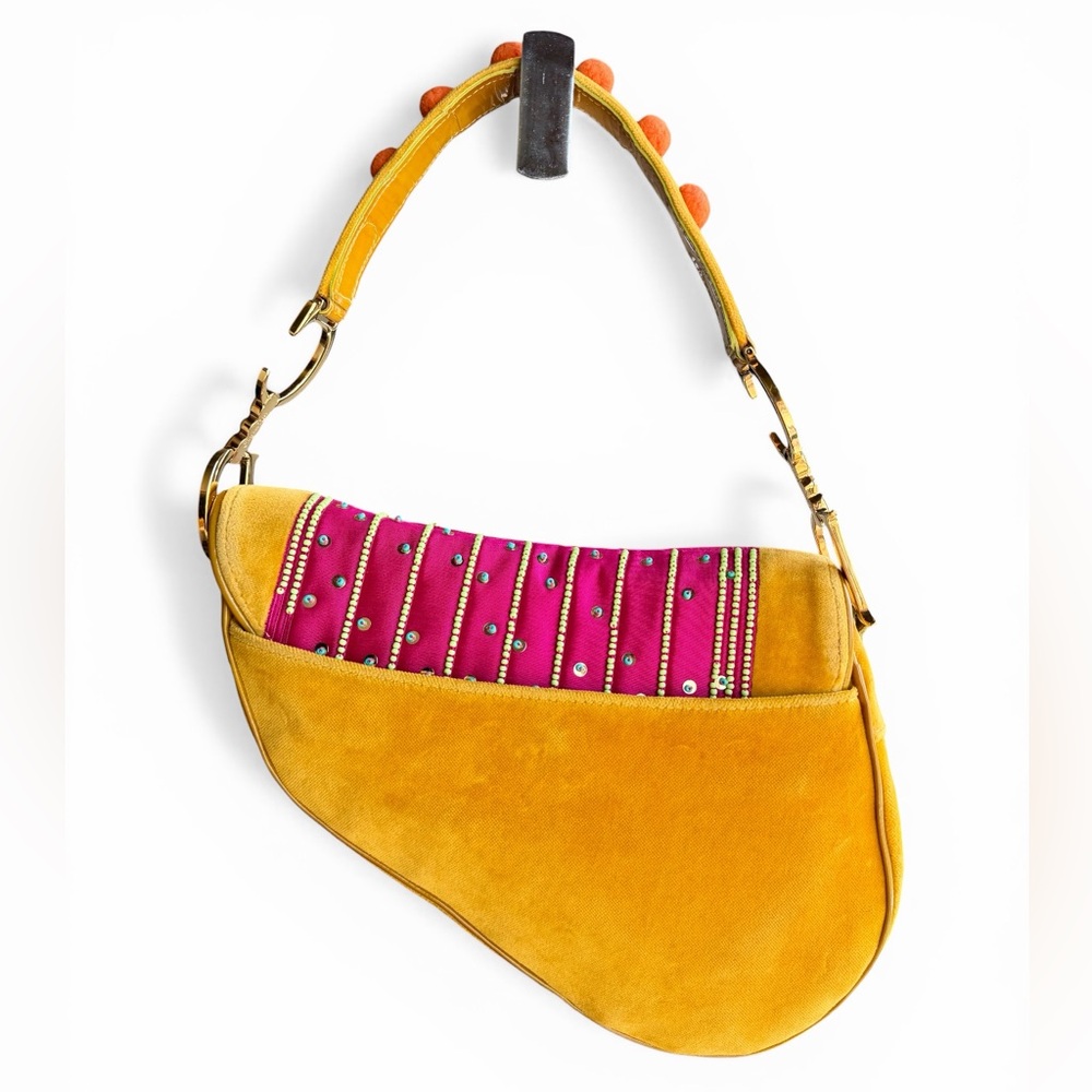 Vintage Christian Dior FW02 Pom Pom Saddle Bag — runway limited edition - Picture 3 of 12